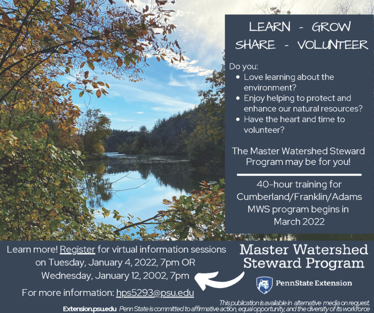 Master Watershed Steward Expands to Adams, Cumberland, and Franklin Counties