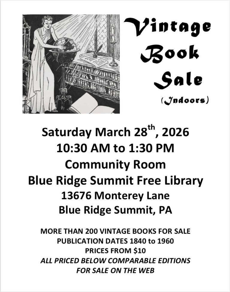Blue Ridge Summit Free Library Vintage Book Sale
